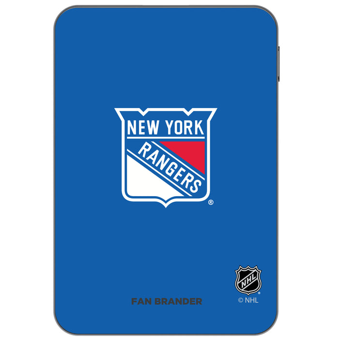 Otterbox Power Bank with New York Rangers Primary Logo on team color background