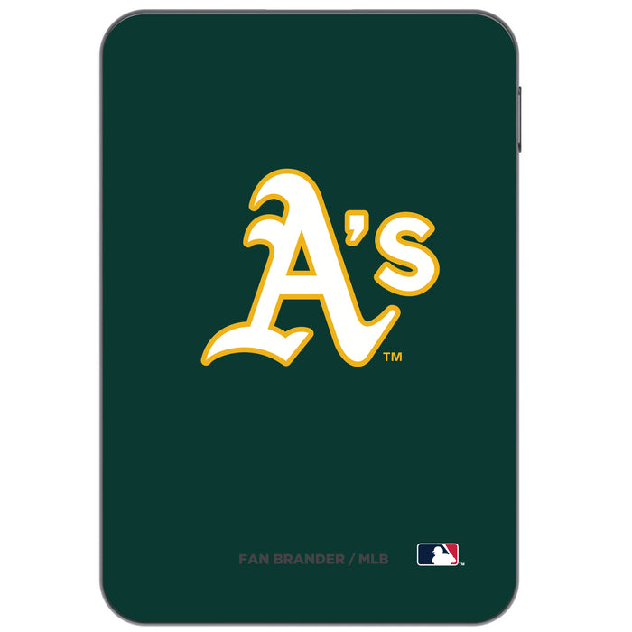 Otterbox Power Bank with Oakland Athletics Primary Logo on Team Color Background
