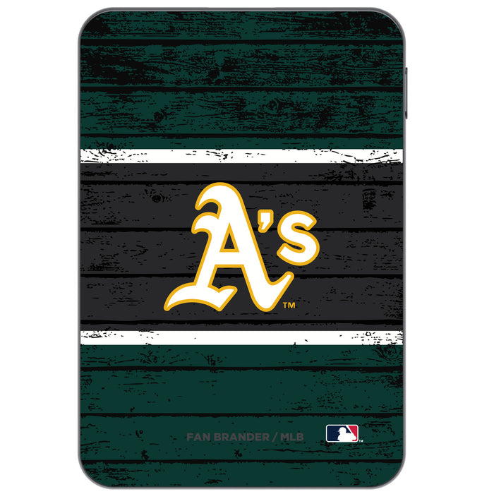 Otterbox Power Bank with Oakland Athletics Wood Background