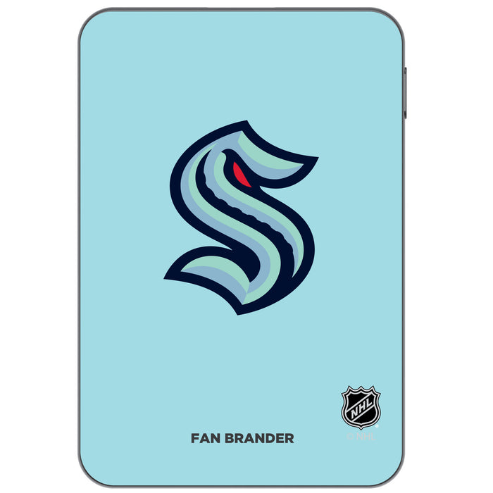 Otterbox Power Bank with Seattle Kraken Primary Logo on team color background