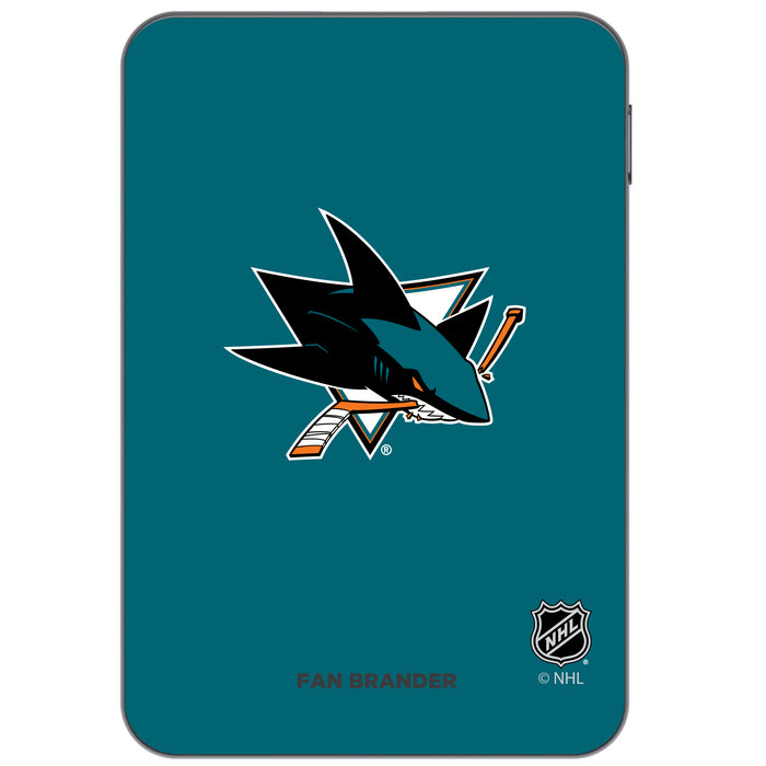 Otterbox Power Bank with San Jose Sharks Primary Logo on team color background
