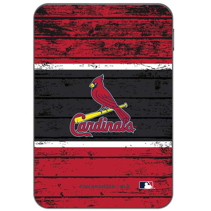 Otterbox Power Bank with St. Louis Cardinals Wood Background