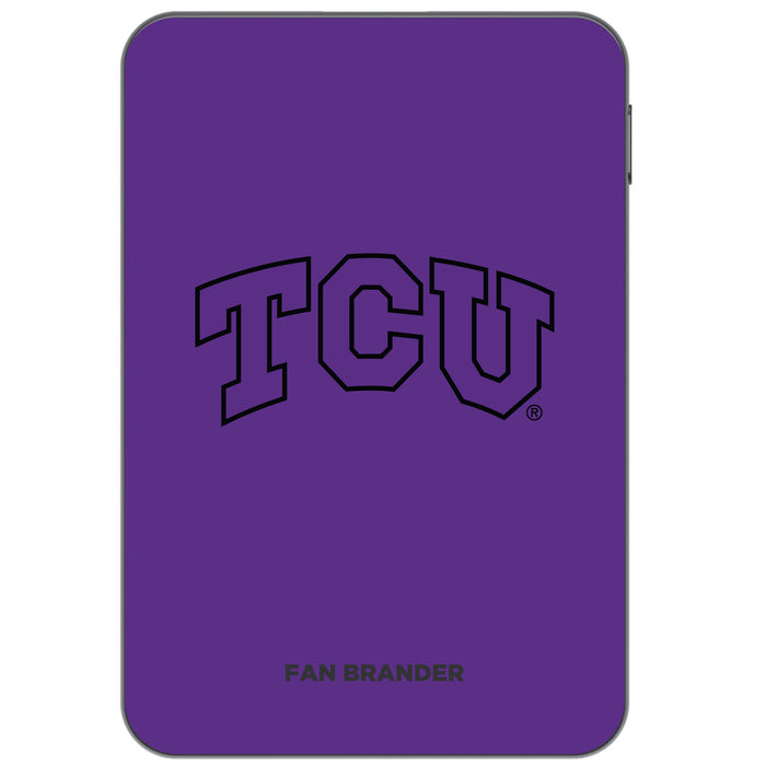 Otterbox Power Bank with Texas Christian University Horned Frogs Primary Logo on Team Background Design