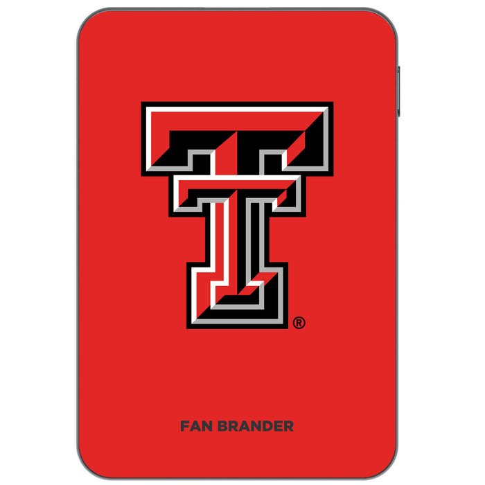 Otterbox Power Bank with Texas Tech Red Raiders Primary Logo on Team Background Design