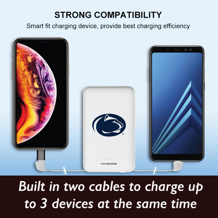 Fan Brander 10,000 mAh Portable Power Bank with Penn State Nittany Lions Primary Logo