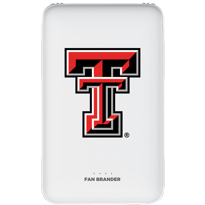 Fan Brander 10,000 mAh Portable Power Bank with Texas Tech Red Raiders Primary Logo