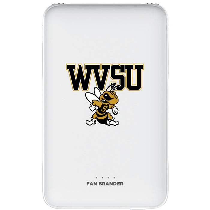 Fan Brander 10,000 mAh Portable Power Bank with West Virginia State Univ Yellow Jackets Primary Logo