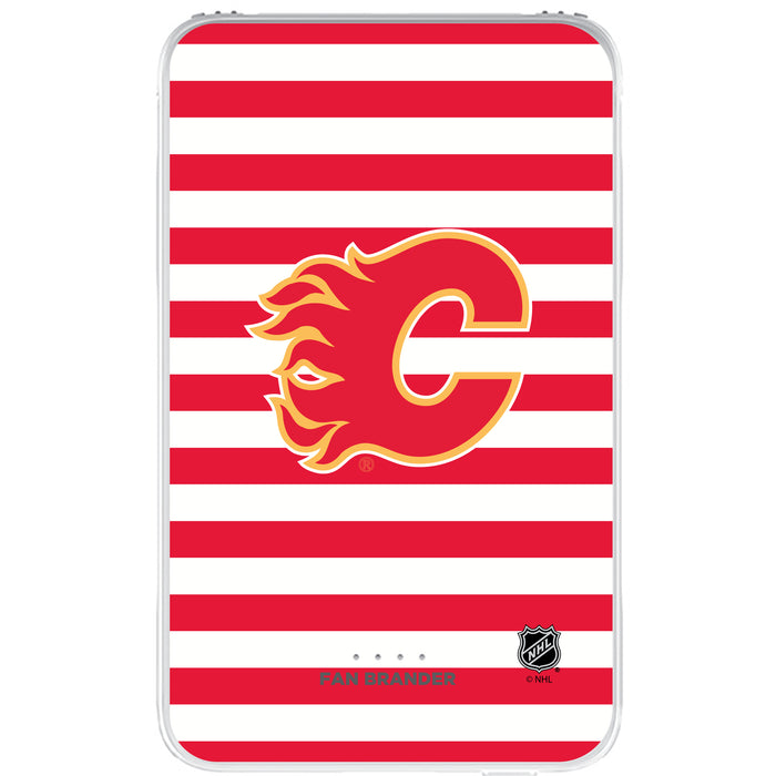 Fan Brander 10,000 mAh Portable Power Bank with Calgary Flames Stripes Design