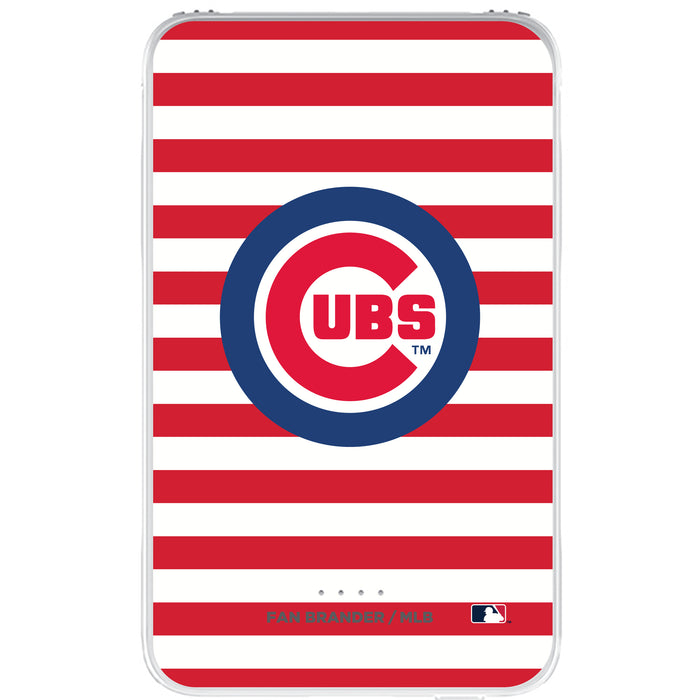 Fan Brander 10,000 mAh Portable Power Bank with Chicago Cubs Stripes Design