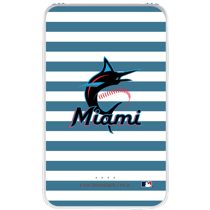 Fan Brander 10,000 mAh Portable Power Bank with Miami Marlins Stripes Design