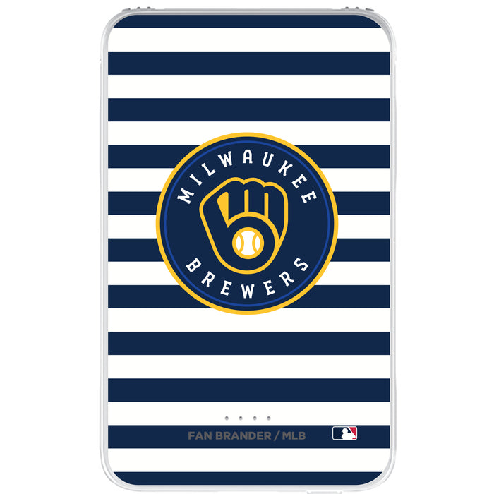 Fan Brander 10,000 mAh Portable Power Bank with Milwaukee Brewers Stripes Design