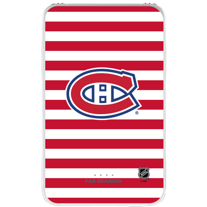 Fan Brander 10,000 mAh Portable Power Bank with Montreal Canadiens Stripes Design
