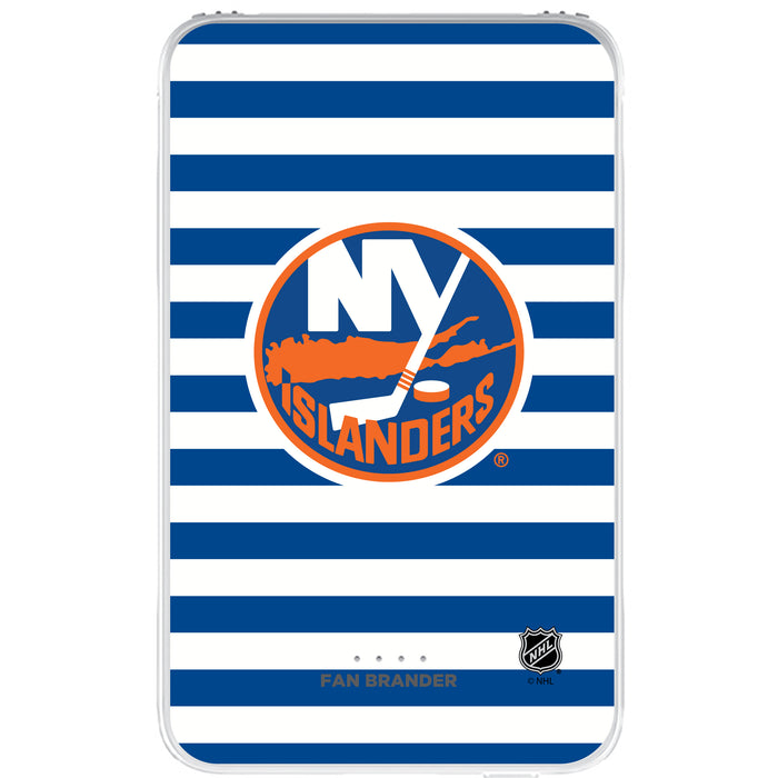 Fan Brander 10,000 mAh Portable Power Bank with New York Islanders Stripes Design