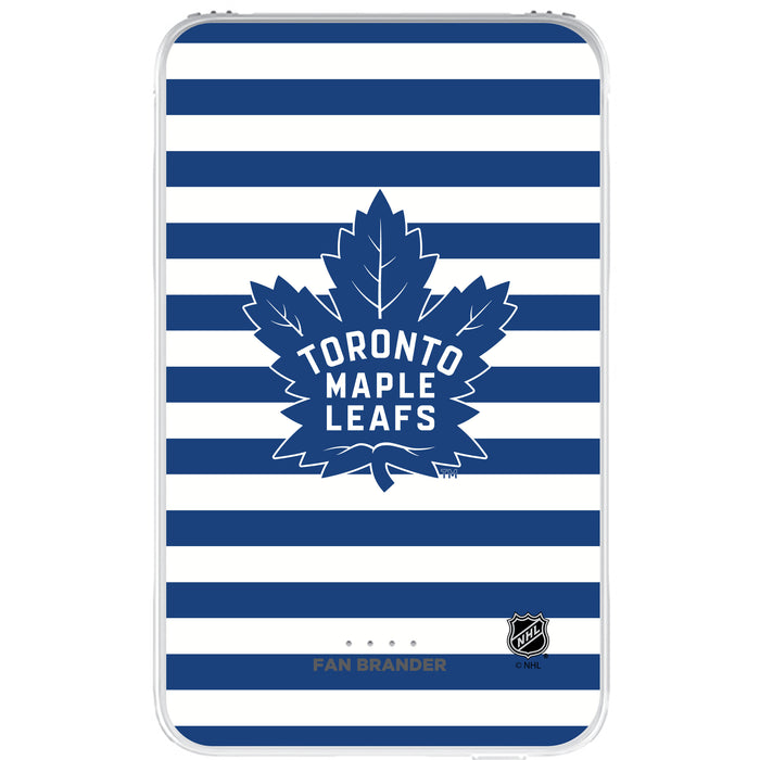 Fan Brander 10,000 mAh Portable Power Bank with Toronto Maple Leafs Stripes Design