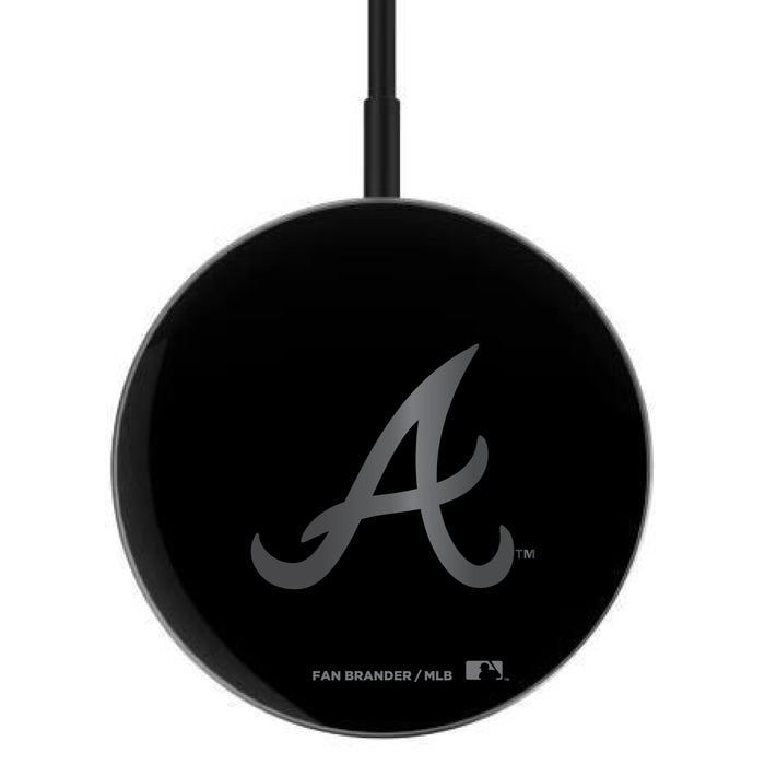 MagSafe Compatible Wireless Charger with Atlanta Braves laser etched Primary Logo