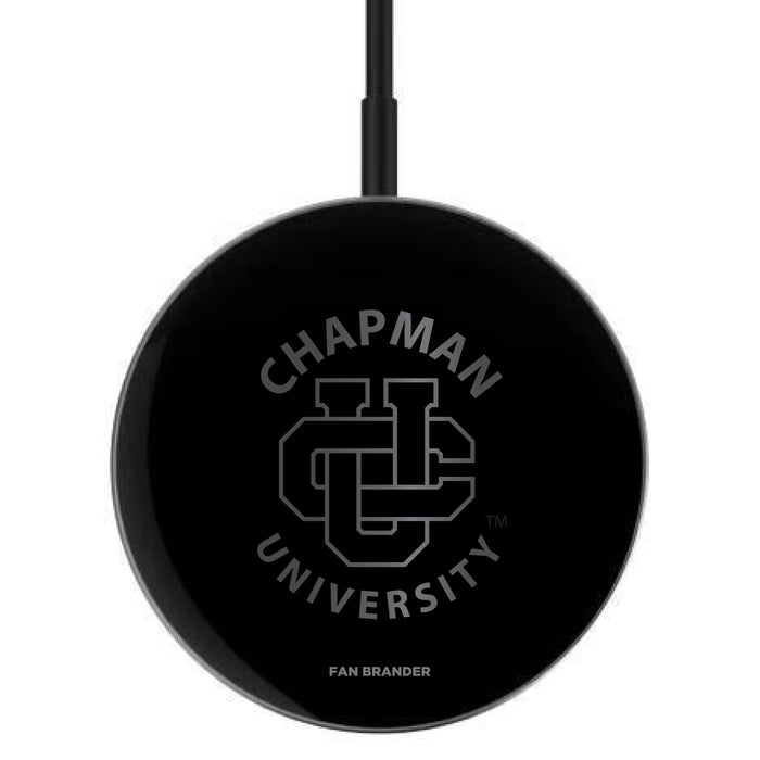 MagSafe Compatible Wireless Charger with Chapman Univ Panthers laser etched Primary Logo