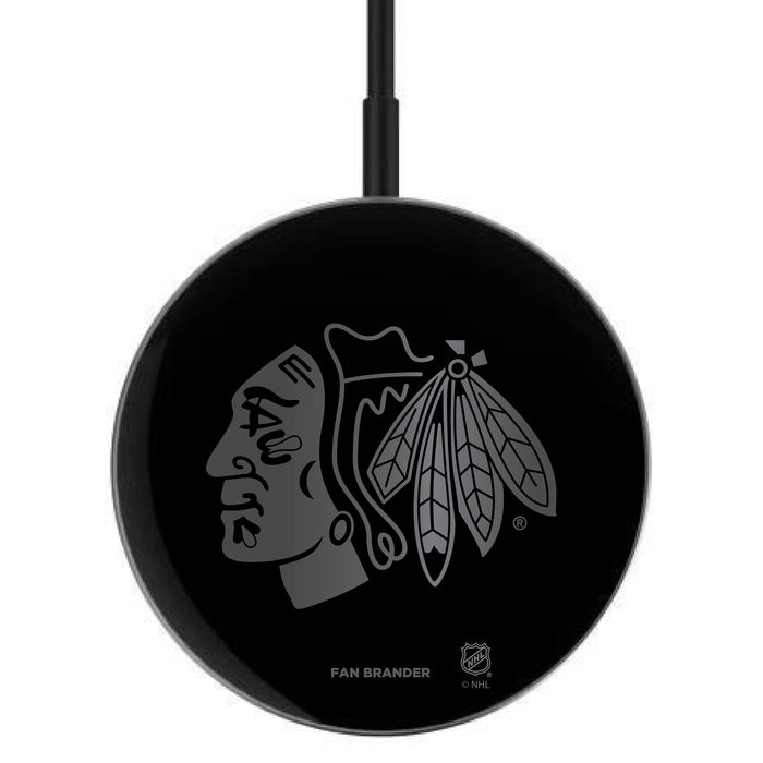 MagSafe Compatible Wireless Charger with  Chicago Blackhawks laser etched Primary Logo