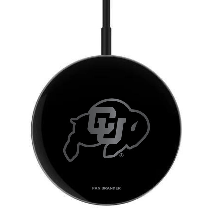 MagSafe Compatible Wireless Charger with Colorado Buffaloes laser etched Primary Logo