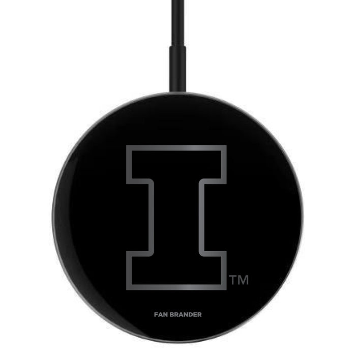 MagSafe Compatible Wireless Charger with Illinois Fighting Illini laser etched Primary Logo