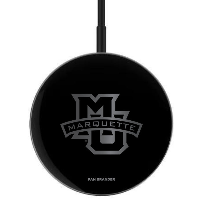 MagSafe Compatible Wireless Charger with Marquette Golden Eagles laser etched Primary Logo