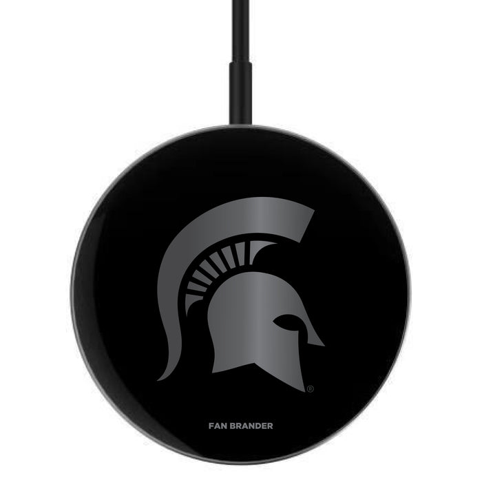 MagSafe Compatible Wireless Charger with Michigan State Spartans laser etched Primary Logo