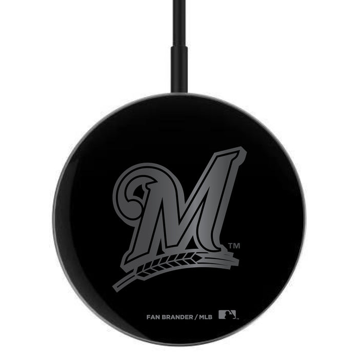MagSafe Compatible Wireless Charger with Milwaukee Brewers laser etched Primary Logo