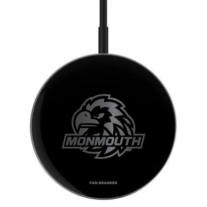 MagSafe Compatible Wireless Charger with Monmouth Hawks laser etched Primary Logo