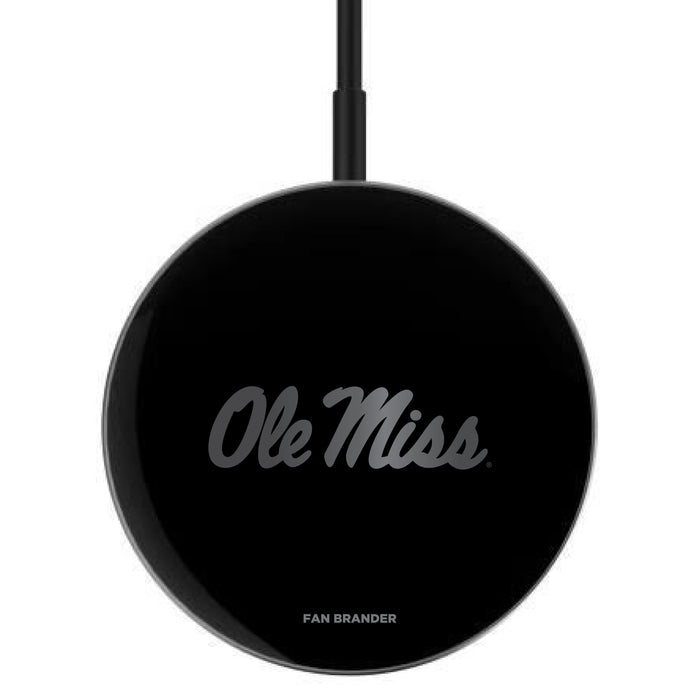 MagSafe Compatible Wireless Charger with Mississippi Ole Miss laser etched Primary Logo