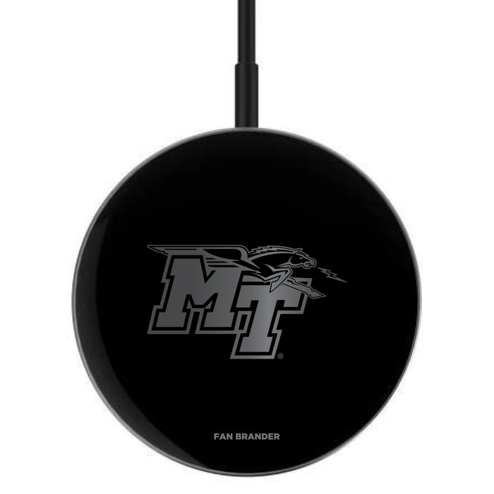 MagSafe Compatible Wireless Charger with Middle Tennessee State Blue Raiders laser etched Primary Logo