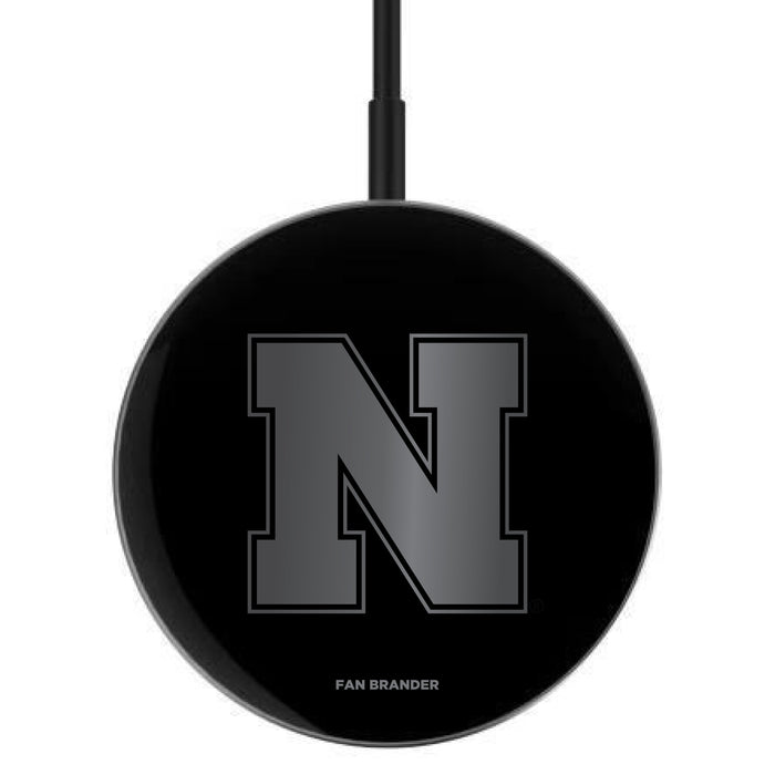 MagSafe Compatible Wireless Charger with Nebraska Cornhuskers laser etched Primary Logo