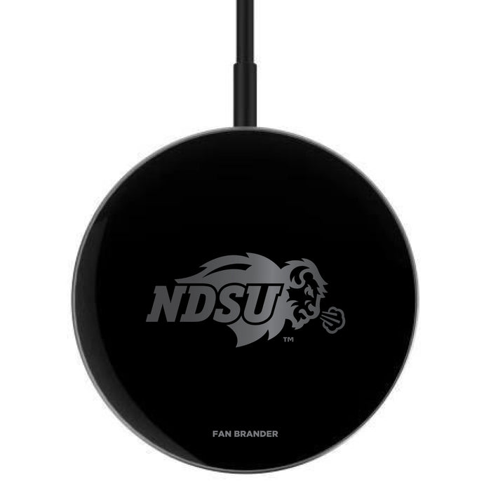 MagSafe Compatible Wireless Charger with North Dakota State Bison laser etched Primary Logo