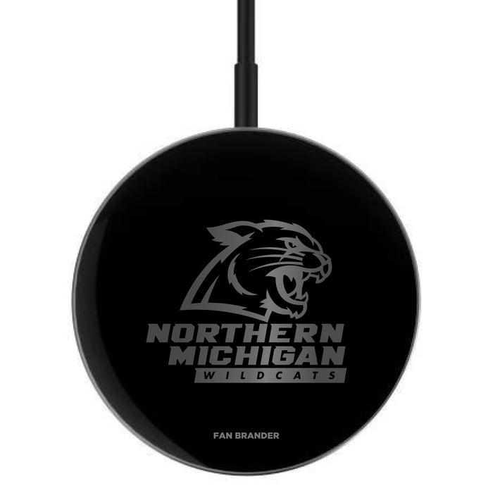 MagSafe Compatible Wireless Charger with Northern Michigan University Wildcats laser etched Primary Logo