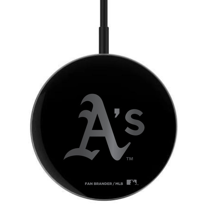 MagSafe Compatible Wireless Charger with Oakland Athletics laser etched Primary Logo