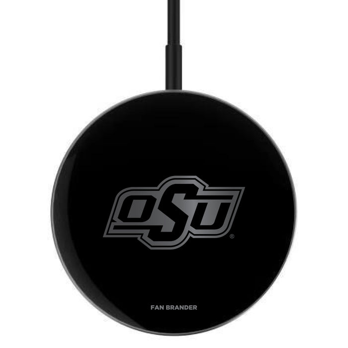 MagSafe Compatible Wireless Charger with Oklahoma State Cowboys laser etched Primary Logo