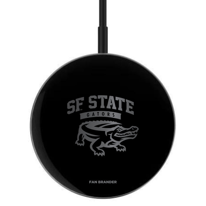 MagSafe Compatible Wireless Charger with San Francisco State U Gators laser etched Primary Logo