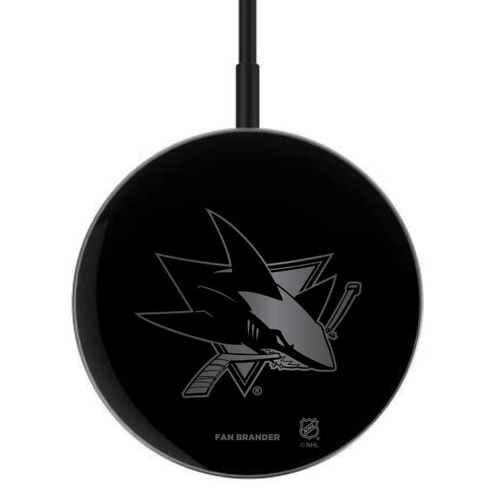 MagSafe Compatible Wireless Charger with  San Jose Sharks laser etched Primary Logo