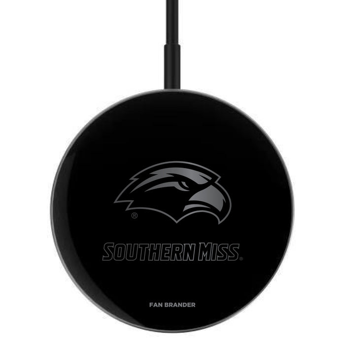 MagSafe Compatible Wireless Charger with Southern Mississippi Golden Eagles laser etched Primary Logo