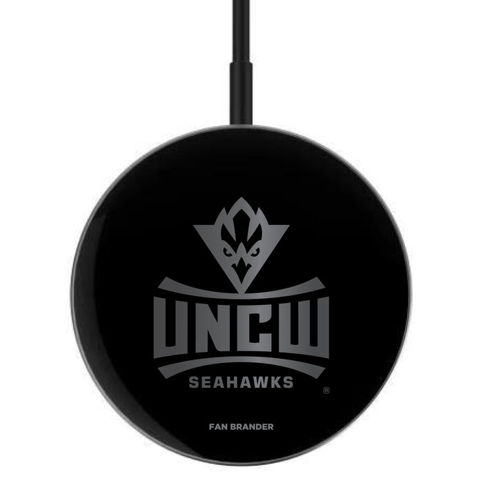 MagSafe Compatible Wireless Charger with UNC Wilmington Seahawks laser etched Primary Logo