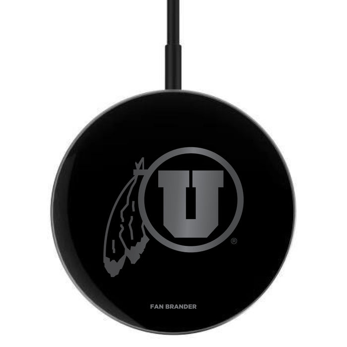 MagSafe Compatible Wireless Charger with Utah Utes laser etched Primary Logo
