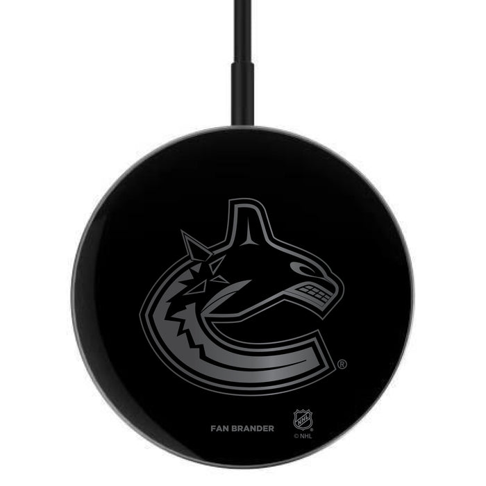 MagSafe Compatible Wireless Charger with  Vancouver Canucks laser etched Primary Logo