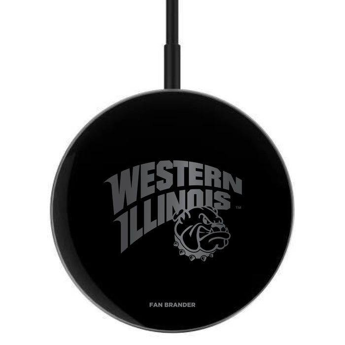 MagSafe Compatible Wireless Charger with Western Illinois University Leathernecks laser etched Primary Logo