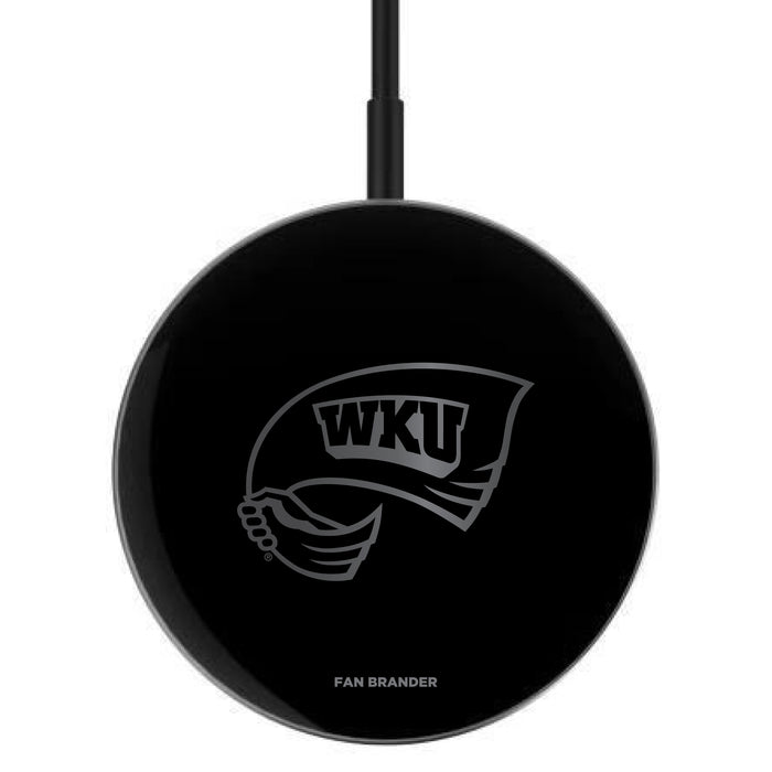 MagSafe Compatible Wireless Charger with Western Kentucky Hilltoppers laser etched Primary Logo