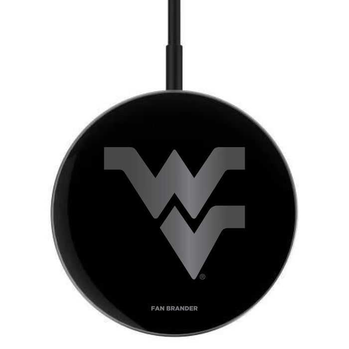 MagSafe Compatible Wireless Charger with West Virginia Mountaineers laser etched Primary Logo
