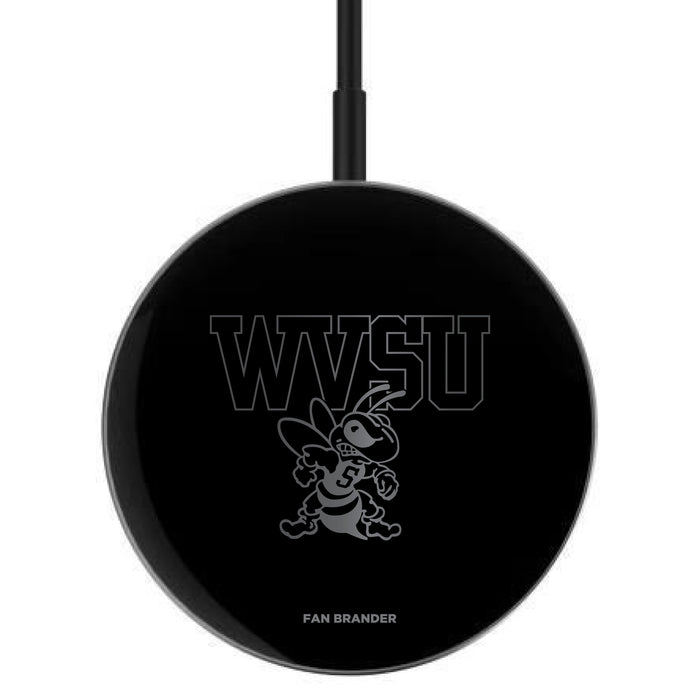 MagSafe Compatible Wireless Charger with West Virginia State Univ Yellow Jackets laser etched Primary Logo