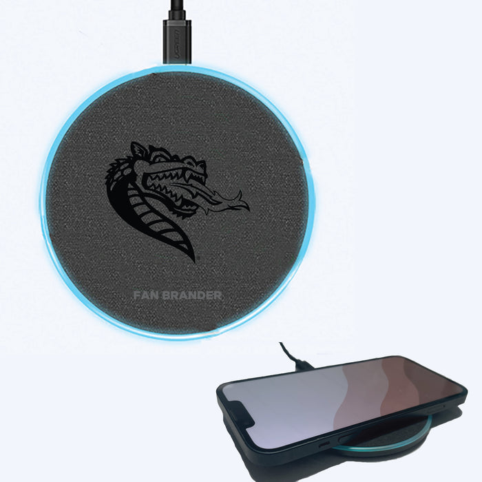 Fan Brander Grey 15W Wireless Charger with UAB Blazers laser etched Primary Logo