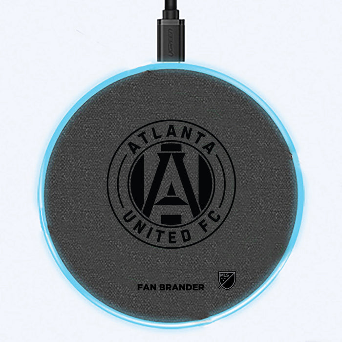 Fan Brander Grey 15W Wireless Charger with Atlanta United FC laser etched Primary Logo