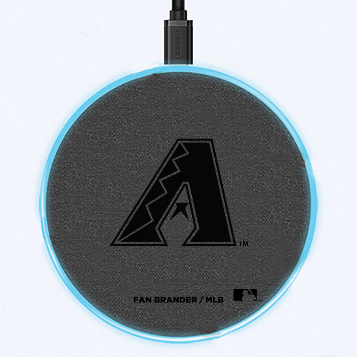 Fan Brander Grey 15W Wireless Charger with Arizona Diamondbacks laser etched Primary Logo