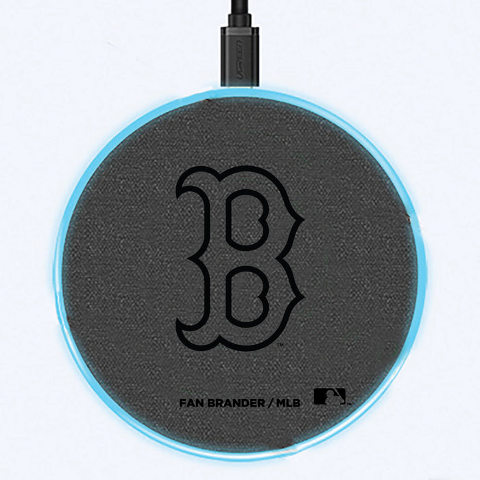 Fan Brander Grey 15W Wireless Charger with Boston Red Sox laser etched Primary Logo