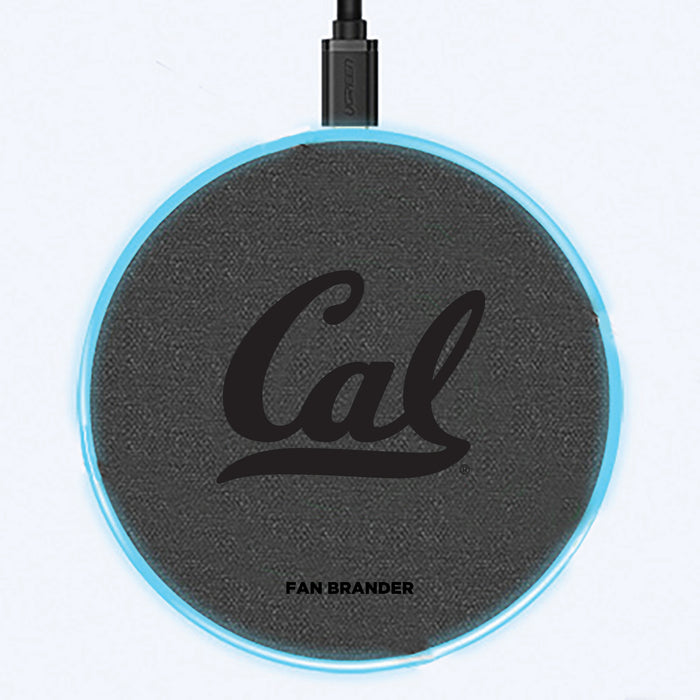 Fan Brander Grey 15W Wireless Charger with California Bears laser etched Primary Logo