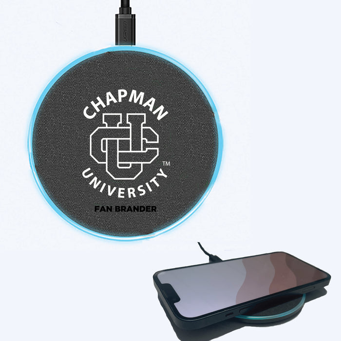 Fan Brander Grey 15W Wireless Charger with Chapman Univ Panthers Primary Logo